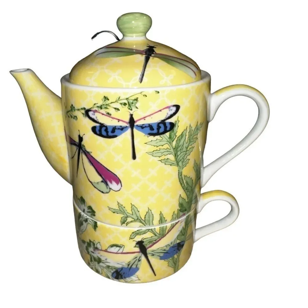 Dragonfly teapot set nwot